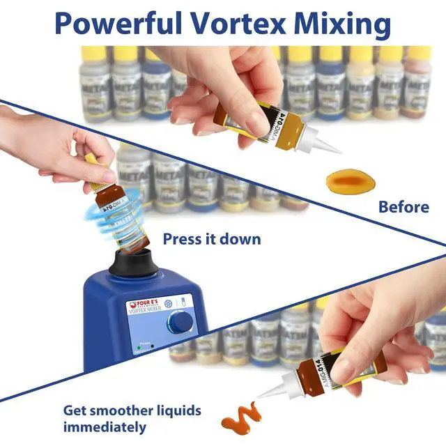 Alt view image 2 of 6 - Vortex Mixer, Various Speed 0-3000rpm Paint Shaker | Touch & Continuous Function, Compact Benchtop Design, for Acrylic Paints, Inks