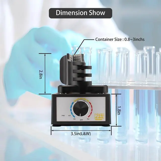 Alt view image 5 of 5 - Mini Vortex Mixer, Speed Range 300 to 2400 RPM, Hands-Free Operation