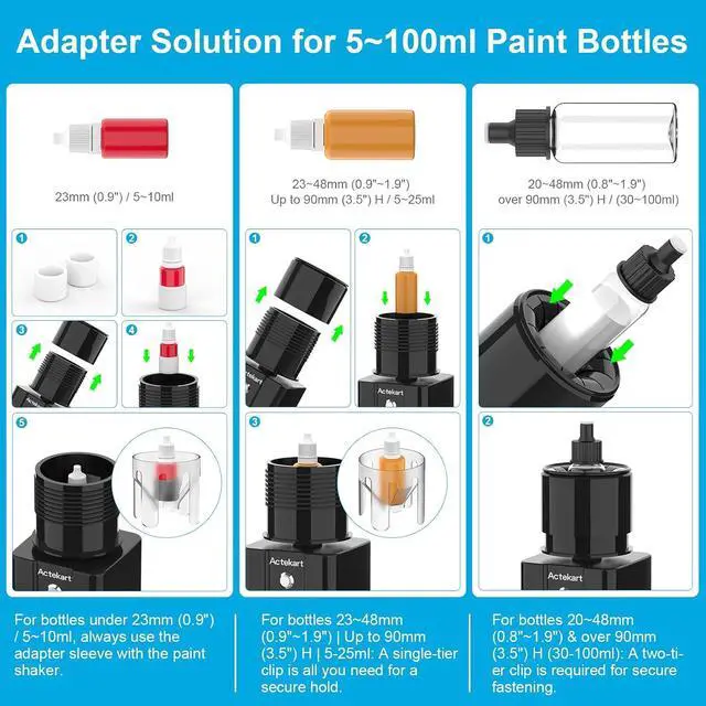 Alt view image 3 of 7 - Model Vortex Paint Shaker Mixer: 1-Min Auto-Stop | Auto Mixer for Model Paints, Nail Polish, Lab, Eyelash Glue | Fits 5-100ml Bottles