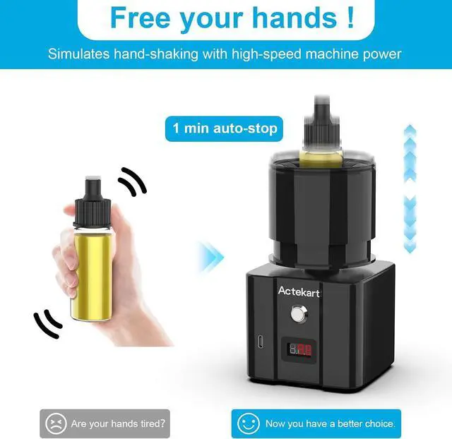 Alt view image 5 of 7 - Model Vortex Paint Shaker Mixer: 1-Min Auto-Stop | Auto Mixer for Model Paints, Nail Polish, Lab, Eyelash Glue | Fits 5-100ml Bottles