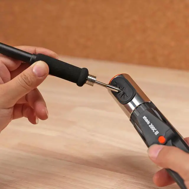 Alt view image 2 of 7 - 200C-II Soldering Tip Cleaner with 2 Cleaning Brushes, 1 Solder Residue Tool, Independent Power Button, Compact Soldering Iron Tip Cleaner Powered by Standard 9V Battery, Battery NOT Included
