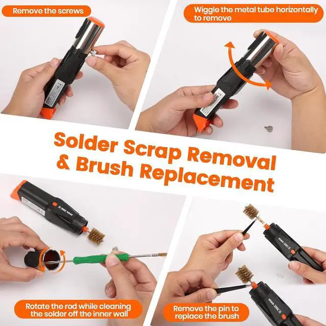 Alt view image 7 of 7 - 200C-II Soldering Tip Cleaner with 2 Cleaning Brushes, 1 Solder Residue Tool, Independent Power Button, Compact Soldering Iron Tip Cleaner Powered by Standard 9V Battery, Battery NOT Included