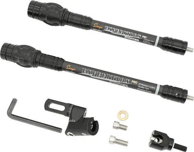 Main image of Archery Bow Stabilizer for Compound Bow, Carbon Fiber Body Flexible Core, Damping System and Weights Kit, 8",10",12" 15" in Expedition Series