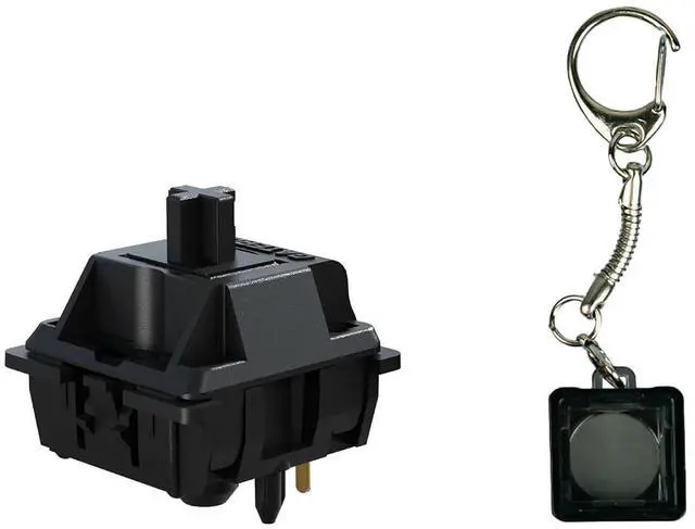 Main image of Gateron Oil King Pre-lubed 5-pin Switches Set for Mechanical Keyboard & Switch Key Chain/Tester with Free Key Caps/Switches Puller Included (Black, 105 PCs)