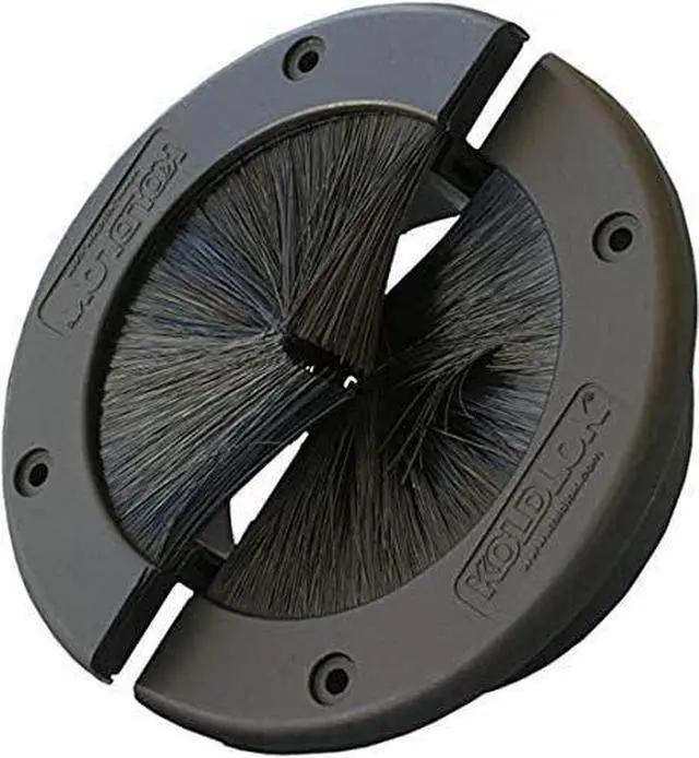 Main image of KoldLok 6" Round Brush Grommet, Large Split Grommet with Brush, Raised Floor Airflow Management 1 Pack