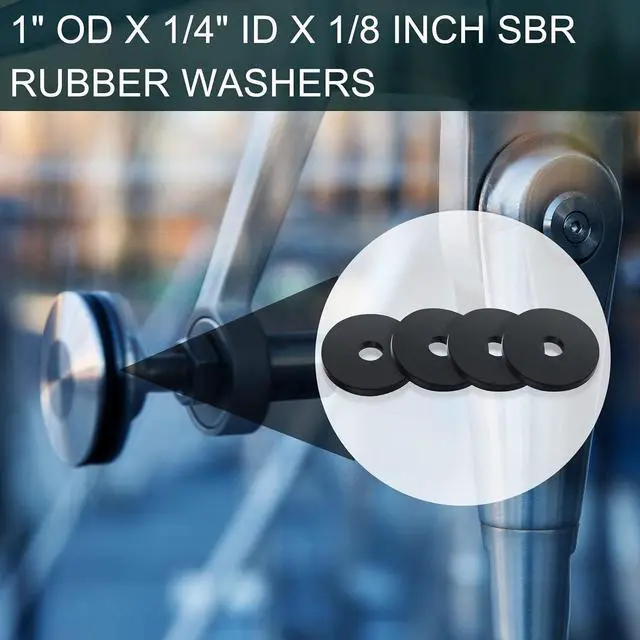 Alt view image 5 of 6 - 400 Pcs Rubber Washers, 1/4 Inch Hole, Flat Rubber Washer for Bolt | 1/4 Inch ID x 1 Inch Od x 1/8 Inch Thick Flat Rubber Washer, Grommet for Bolts, Spacers and Vibration Reduction