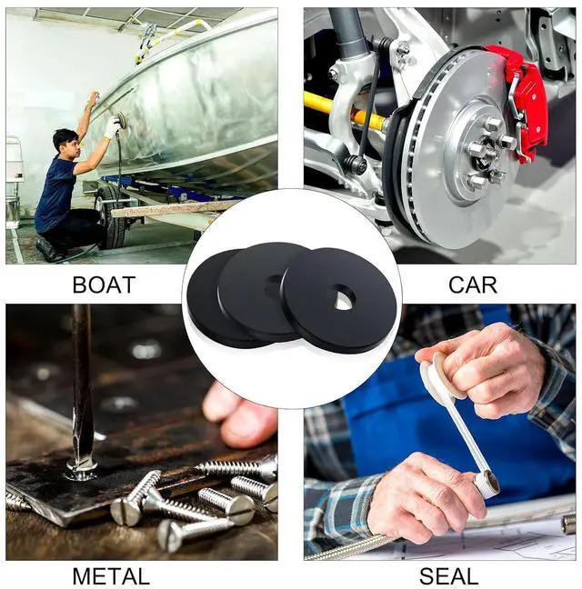 Alt view image 6 of 6 - 400 Pcs Rubber Washers, 1/4 Inch Hole, Flat Rubber Washer for Bolt | 1/4 Inch ID x 1 Inch Od x 1/8 Inch Thick Flat Rubber Washer, Grommet for Bolts, Spacers and Vibration Reduction
