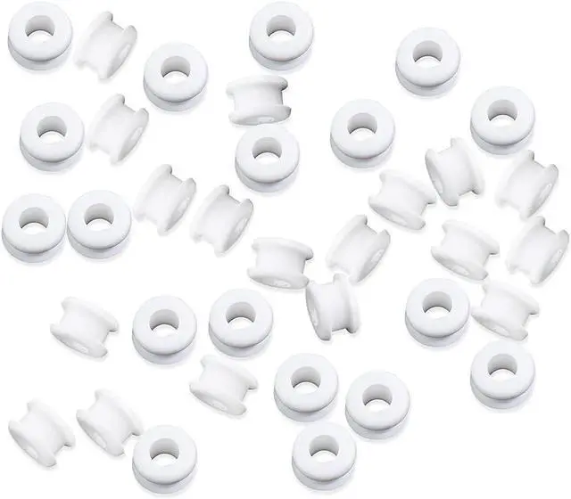 Main image of 36Pcs White Rubber Grommets,ID:1/4",OD: 7/16",Heat Resistant | Fit for Hunter Ceiling Fan with 1/2" screw holes on wood blade(Antique/Vintage),Dual Shock Absorbing&Anti-Wear Protection