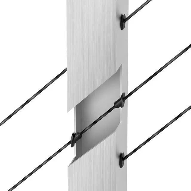 Alt view image 4 of 6 - 100 Pack 45 Degree Cable Railing Rubber Grommets for 1/8" 5/32" 3/16" Cables for Metal Cable Railing Posts, 30 Degree Angle Beveled Protector Sleeves, 1/8" Cable Railing Grommet