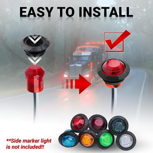Alt view image 4 of 6 - 3/4'' Silicone Rubber Grommets for 3/4'' LED Marker & Clearance Lights Highly Flexible Flush Mount Panel Gasket with Stepped Groove Design for Secure Installation (Pack of 100)
