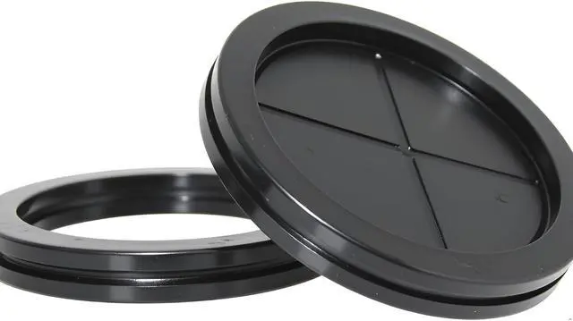 Alt view image 3 of 7 - Black Rubber Plug, 90mm x 100mm, 4-Pack | 100mm 4" Outer Diameter, 90mm 3-9/16" ID, Synthetic Rubber Grommets, Wire Protection, Round, Double-Sided