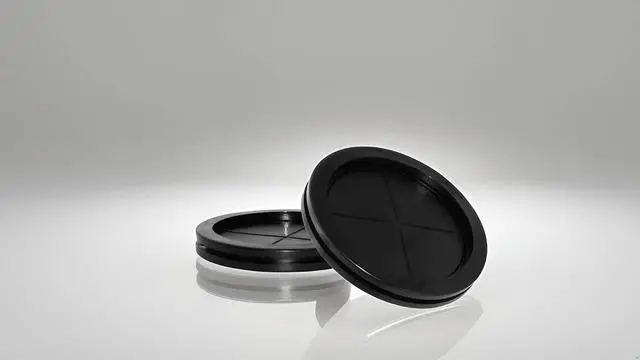 Alt view image 6 of 7 - Black Rubber Plug, 90mm x 100mm, 4-Pack | 100mm 4" Outer Diameter, 90mm 3-9/16" ID, Synthetic Rubber Grommets, Wire Protection, Round, Double-Sided