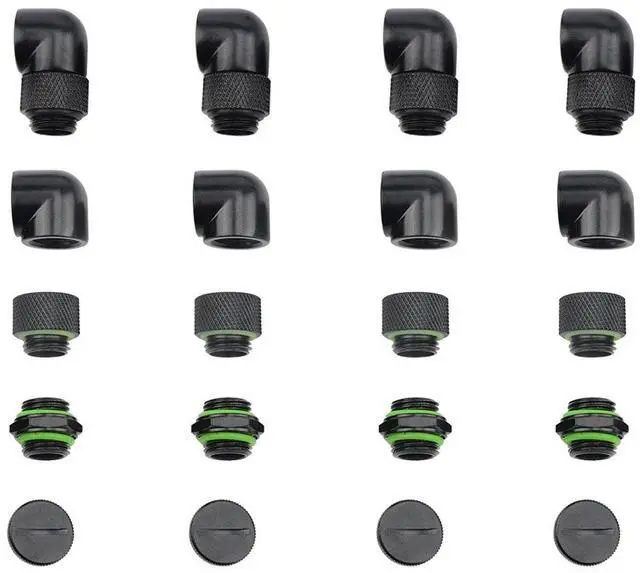 Main image of 20 PCS Silver Chrome G1/4" Plug Fittings for Computer Water Cooling System (Black)