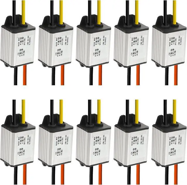 Main image of 10Pcs 12V to 5V DC Converter Car Power Voltage, Waterproof DC 6.3-22V 12V Step Down to 5V 3A 15W Voltage Regulator Buck Converter Power Supply Step-Down Module Compatible with Vehicle Car Truck Volt