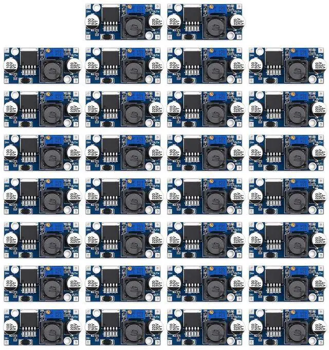Main image of 30-Pack LM2596 Buck Converter, DC-DC Step Down, Adjustable | 3-40V input to 1.25-35V output, up to 92% efficiency, for DIY power supplies and electronics projects