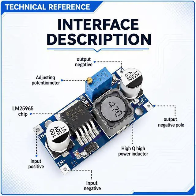 Alt view image 3 of 7 - 30-Pack LM2596 Buck Converter, DC-DC Step Down, Adjustable | 3-40V input to 1.25-35V output, up to 92% efficiency, for DIY power supplies and electronics projects