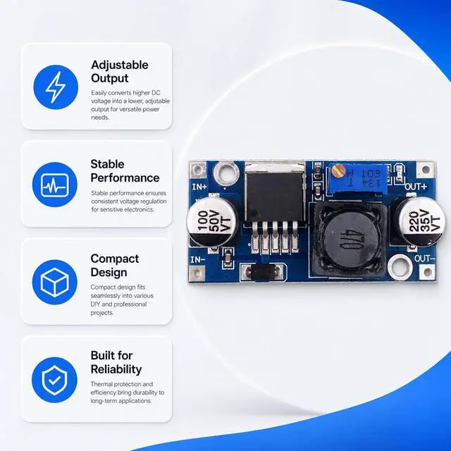 Alt view image 6 of 7 - 30-Pack LM2596 Buck Converter, DC-DC Step Down, Adjustable | 3-40V input to 1.25-35V output, up to 92% efficiency, for DIY power supplies and electronics projects