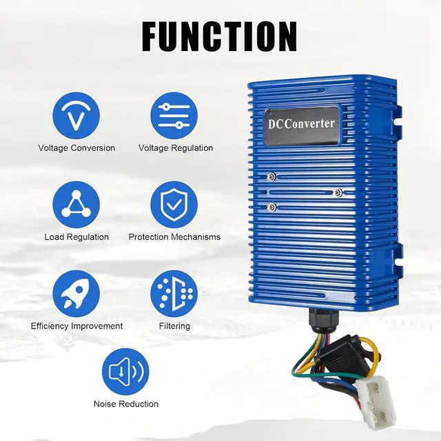 Alt view image 3 of 7 - Universal 36V 48V to 12V 30A 350W Voltage Reducer DC Converter | DC to DC Step Down Regulator Compatible with EZGO, Yamaha, Club Car Golf Cart