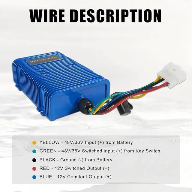 Alt view image 6 of 7 - Universal 36V 48V to 12V 30A 350W Voltage Reducer DC Converter | DC to DC Step Down Regulator Compatible with EZGO, Yamaha, Club Car Golf Cart