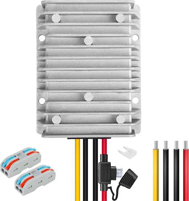 Main image of 24V 36V 48V to 12V 30A 360W Converter Step Down Voltage Reducer with Fuse | and Connectors DC to DC Buck Converter 12V Golf Cart Voltage Regulator Waterproof Transformer for Golf Cart