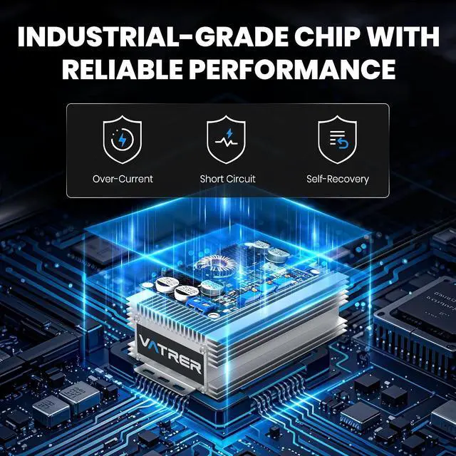 Alt view image 7 of 7 - Step Down Converter Voltage Reducer 48V 72V 40V-90V to 12V | 25A/335W Buck Converter DC-DC Power Transformer for Golf Carts, RVs, Electric Vehicles, Solar System