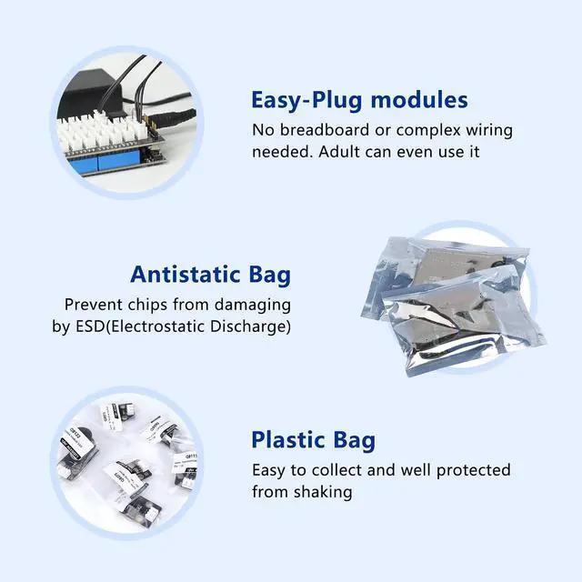 Alt view image 6 of 7 - 26 in 1 Sensor Modules Kit ESP32 Electronics Starter Kit Compatible with IDE/Scratch/Python | Online Tutorial/Development Board, WiFi & Bluetooth IoT ESP32 Microcontroller, Beginners Engineers