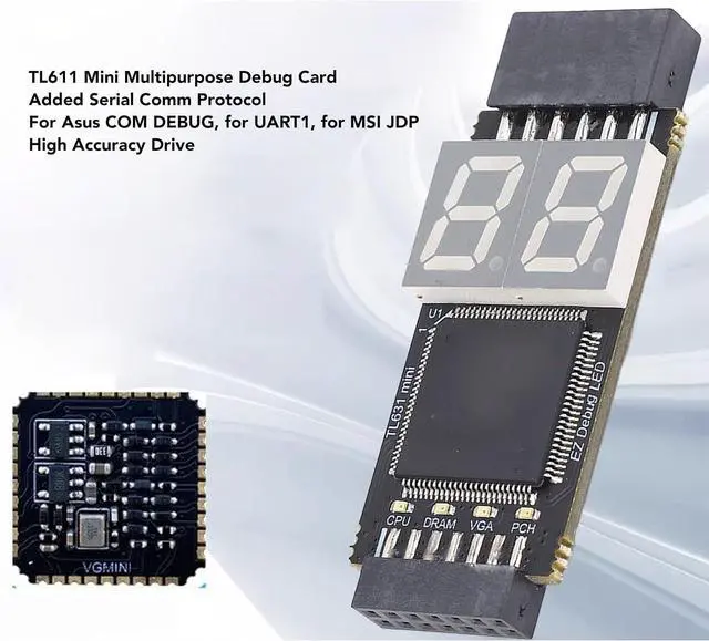 Alt view image 2 of 7 - Motherboard Diagnostic Card PCIe LPC DEBUG Tester Kit with LED Indicator for Computer Repair and PC Hardware | LED Status Indicators for Power Memory GPU, Automatic Power Module Detection