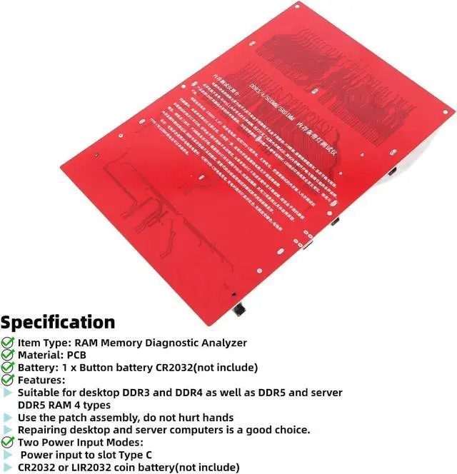 Alt view image 2 of 7 - 4-in-1 DDR3/DDR4/DDR5UDMM/DDR5RDIMM Memory Diagnostic Tester Card Universal RAM Module & Motherboard Slot Analyzer Kit for Desktop and Server Computer Maintenance Repair