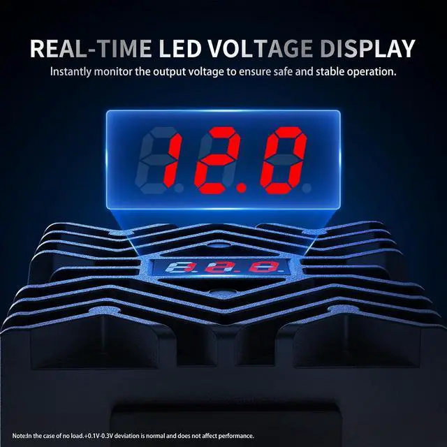 Alt view image 2 of 7 - DC 24V to 12V 30A Buck Converter with LED Display Inline Fuse Waterproof Power Supply Step Down Transformer for Car Truck GPS CCTV with 16AWG Wires