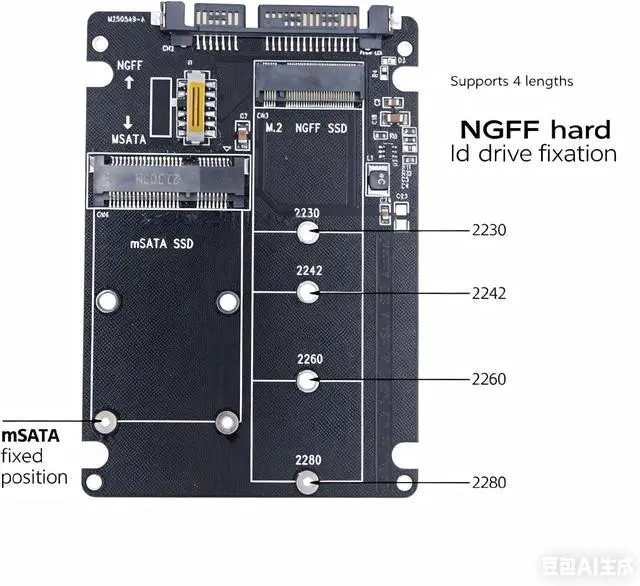 Alt view image 2 of 6 - M.2 mSATA to SATA Adapter Enclosure for SSD Storage Conversion | Aluminum Heat Dissipation Shell, Plug and Play Internal & External Dual Use SSD Converter Case