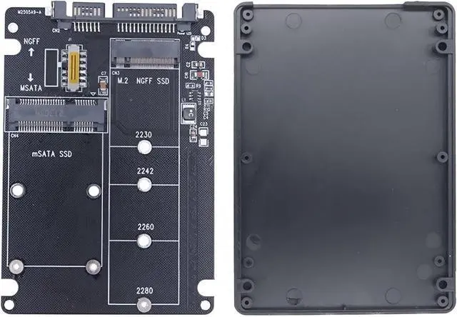 Main image of M.2 mSATA to SATA Adapter Enclosure for SSD Storage Conversion | Aluminum Heat Dissipation Shell, Plug and Play Internal & External Dual Use SSD Converter Case