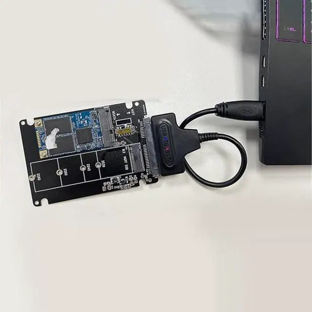 Alt view image 5 of 6 - M.2 mSATA to SATA Adapter Enclosure for SSD Storage Conversion | Aluminum Heat Dissipation Shell, Plug and Play Internal & External Dual Use SSD Converter Case