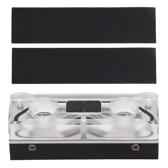 Alt view image 6 of 7 - M.2 NVME SSD Water Block, G1/4 Water Cooling Aluminum Heatsink Cooler with Silicone Thermal Pad for PC Custom Cooling System