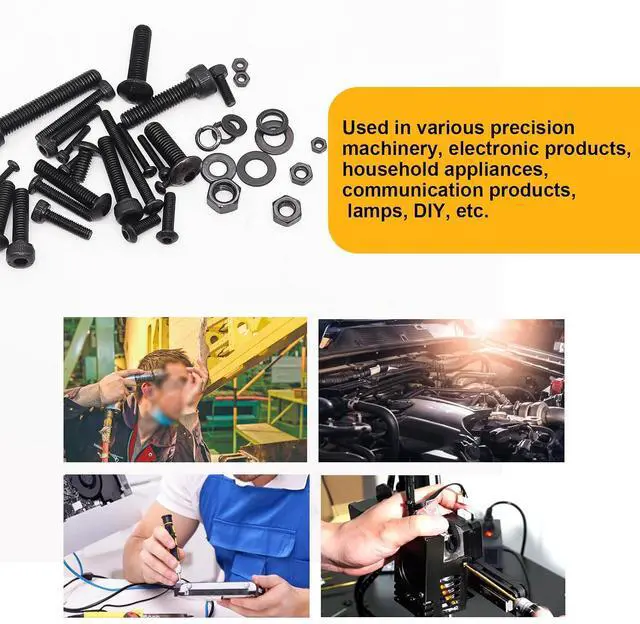 Alt view image 7 of 7 - 3670pcs M2 M3 M4 M5 Metric Screw Assortment Kit,Metric Bolt Assortment,12.9 Alloy Steel Hex Socket Head 10.9 Alloy Steel Hex Button Head Machine Screws Nuts Washers with Wrench
