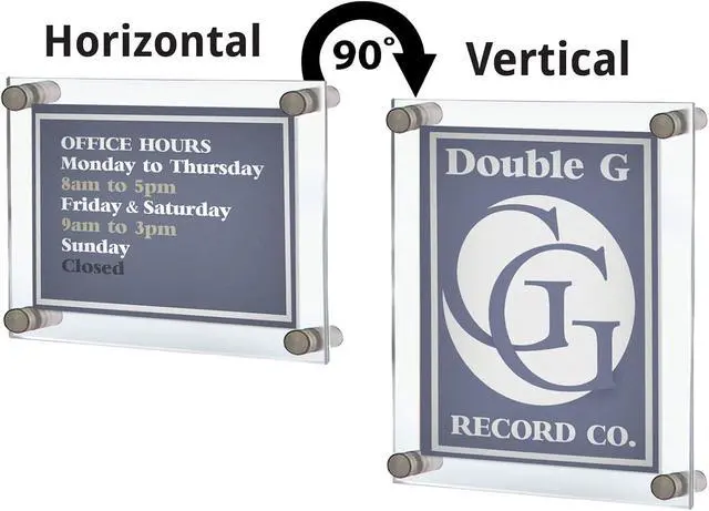 Alt view image 3 of 5 - , 105514, Floating Acrylic Wall Frame with Silver Hardware Stand Off Caps, Clear Hanging Photo Frame Display Mount with Frameless Border, Glass-Like Frame for Large Prints, 8.5" x 11"