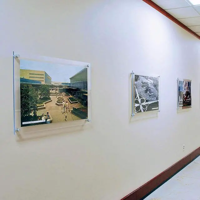 Alt view image 5 of 5 - , 105514, Floating Acrylic Wall Frame with Silver Hardware Stand Off Caps, Clear Hanging Photo Frame Display Mount with Frameless Border, Glass-Like Frame for Large Prints, 8.5" x 11"