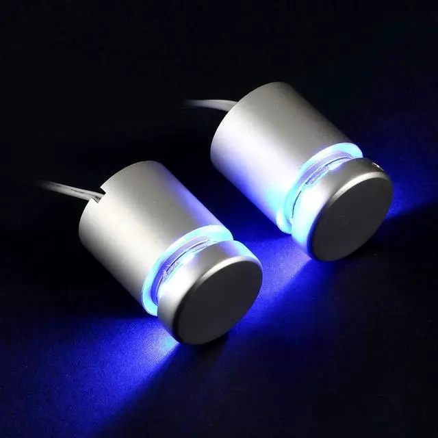 Main image of TOPNIKE Aluminum LED Sign Standoffs, 1"1", Silver, Blue LED, Pack of 4 with Power Supply