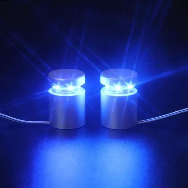 Alt view image 2 of 6 - TOPNIKE Aluminum LED Sign Standoffs, 1"1", Silver, Blue LED, Pack of 4 with Power Supply