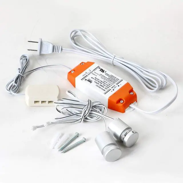 Alt view image 6 of 6 - TOPNIKE Aluminum LED Sign Standoffs, 1"1", Silver, Blue LED, Pack of 4 with Power Supply