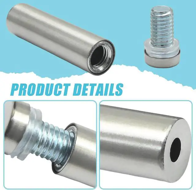 Alt view image 3 of 7 - 1/2 x 2 Inch Standoff Screws, Stainless Steel 45mm Extra Long Mounting Glass Hardware Advertising Wall Standoff Sign Holders Screws for Hanging Acrylic Picture Frame (120 Pack)