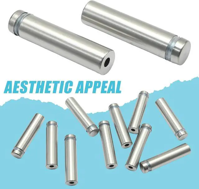 Alt view image 6 of 7 - 1/2 x 2 Inch Standoff Screws, Stainless Steel 45mm Extra Long Mounting Glass Hardware Advertising Wall Standoff Sign Holders Screws for Hanging Acrylic Picture Frame (120 Pack)