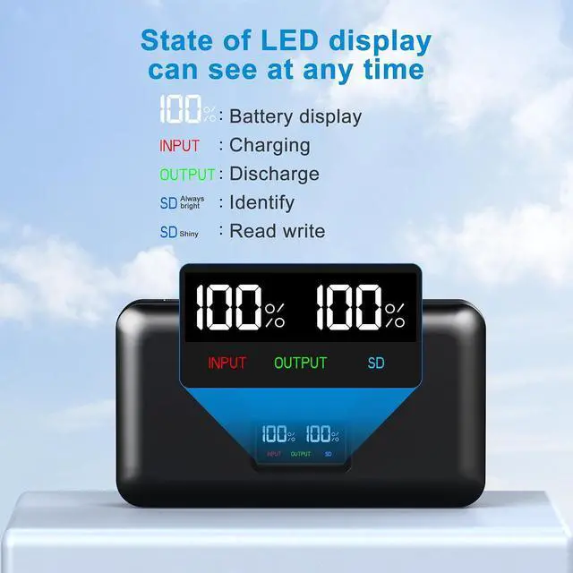 Alt view image 6 of 6 - DMW-BLG10/BL E9E(1800mA) Camera Battery Multifunctional Charger Set (Including Two Batteries) Compatible with Panasonic Lumix GF5 GF6 GX7 GX9 GX80 DMC-LX100 G100 ZS70 ZS80 ZS110 Leica Cameras