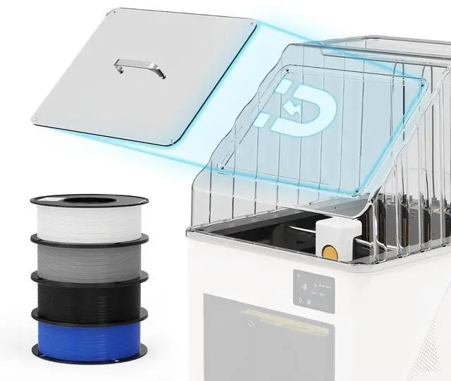 Main image of PopCap Clear Top Cover for Snapmaker-U1 with 4KG(2.2lbs×4) PLA Filament, High-Temp Resistant PC Transparent Enclosure Insulated & Dustproof Magnetic Hatch Integrated Tool Tray Reduce 15dB Noise