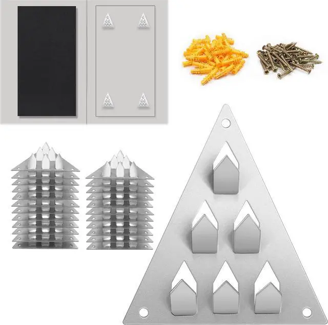 Main image of 36 Pack Surface Mount Impaler Acoustic Panel Mounting Hardware - 4.6" X 3.9" Triangle Push-On Impaler Mount with Screws, 6-Prong Angled Acoustic Insulation Impaling Clips for Soundproof Wall Panels