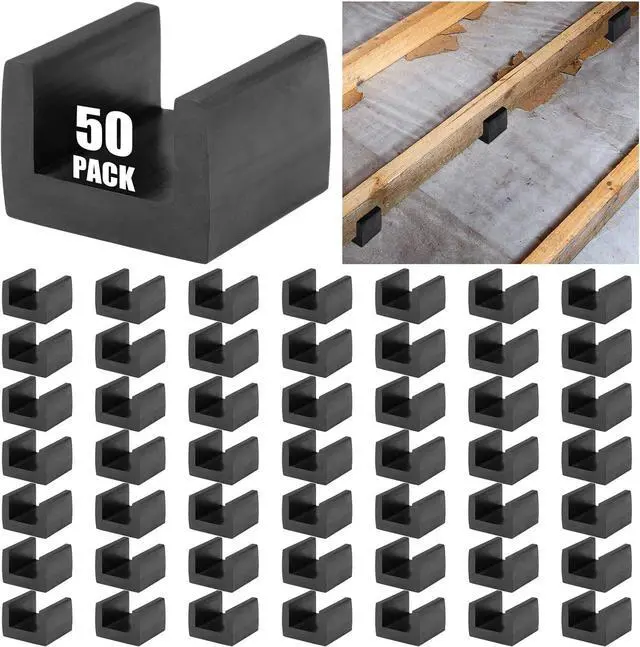 Main image of 50 Pack U-shape Floor Floaters Epdm Rubber Joist Isolators Sound Isolation Spacers Clips Resilient Floor Decoupler for Recording Studios, Home Theaters & Subfloor Noise Reduction (fits 2" Joists)