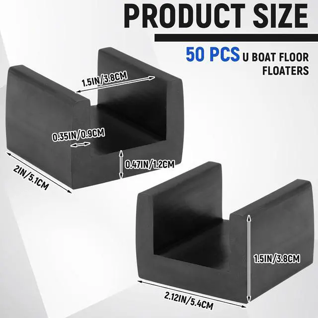 Alt view image 2 of 7 - 50 Pack U-shape Floor Floaters Epdm Rubber Joist Isolators Sound Isolation Spacers Clips Resilient Floor Decoupler for Recording Studios, Home Theaters & Subfloor Noise Reduction (fits 2" Joists)