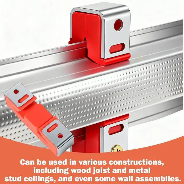 Alt view image 6 of 6 - Sound Isolation Clips, Anti-Vibration Decoupling Clips for Noise Reduction in Drywall Ceiling & Wall, Home Theater, Studio, Bedroom & Basement Soundproofing (50)