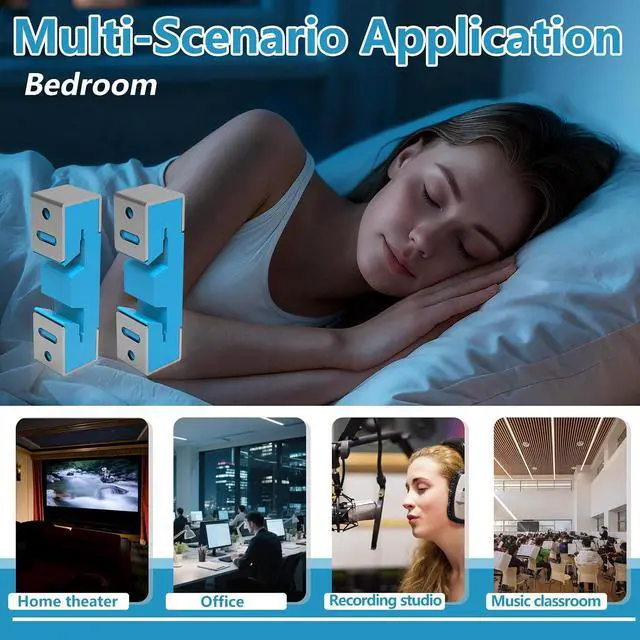 Alt view image 5 of 7 - 110 Pack Sound Isolation Clips, Blue Full Rubber Sound Blocking Clips for Soundproofing Resilient Channel, Reduce Noise for Home Theater, Apartment Walls and Ceilings, Recording Studio