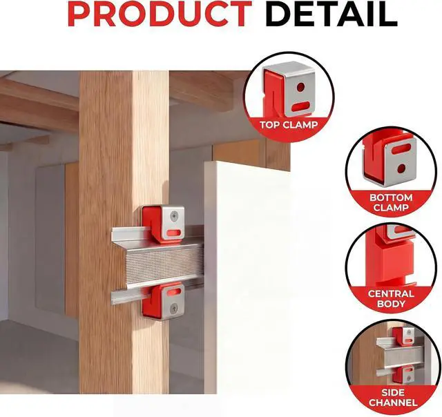 Alt view image 3 of 7 - 100 Pack Red Sound Isolation Clips - Full Rubber Sound Blocking Clips for Resilient Channel,Heavy-Duty Support Noise Reduction for Home Studio, Theater, Apartment Walls & Ceilings