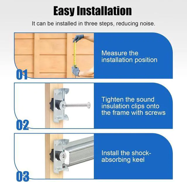 Alt view image 6 of 7 - 50 Pack Sound Isolation Clips with Mounting Screws | Ceiling Soundproofing for Apartment to Reduce Ceiling Vibration & Noisy Neighbor Issues, Ideal for Home & Office
